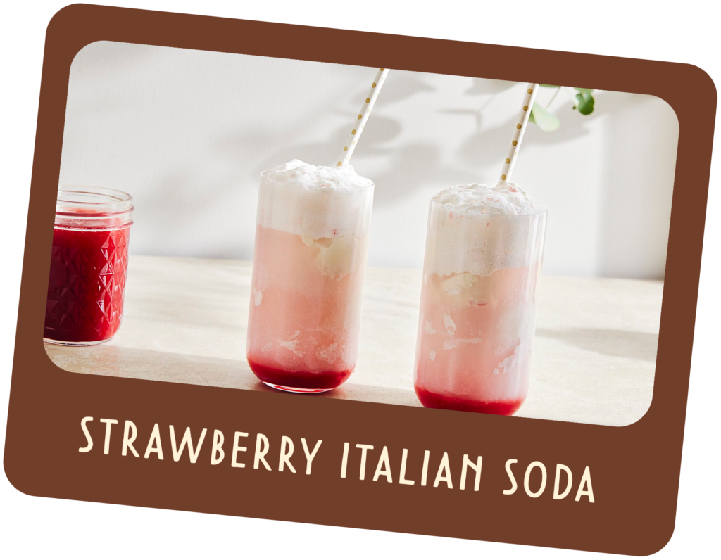strawberry italian soda card